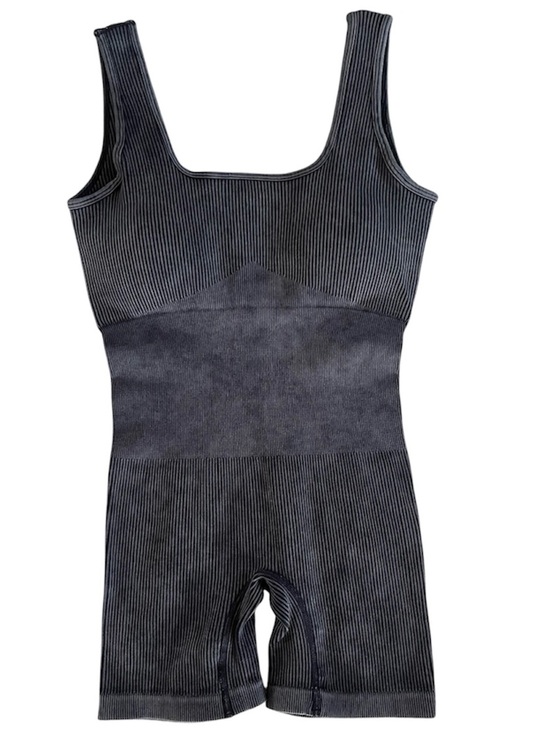Zenana Outfitters Other - Zenana Ribbed Soft Charcoal Black Shape wear bodysuit removable bra pads New
